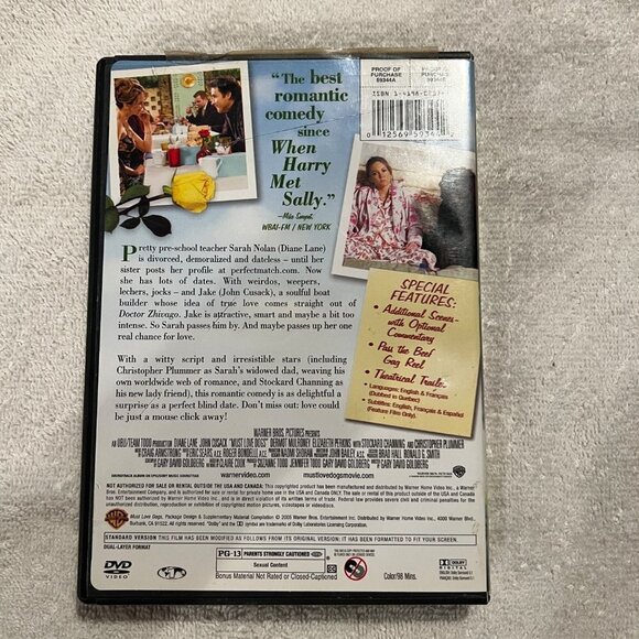 Must Love Dogs Fuu Screen Edition Diane Lane DVD - Picture 2 of 3
